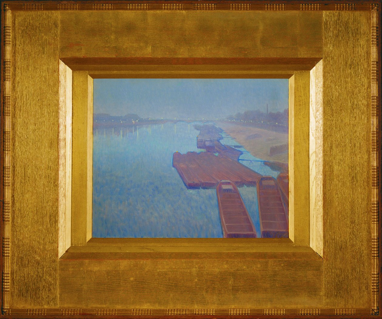 Rivière de nuit (peinture sur toile) - Charles Guilloux