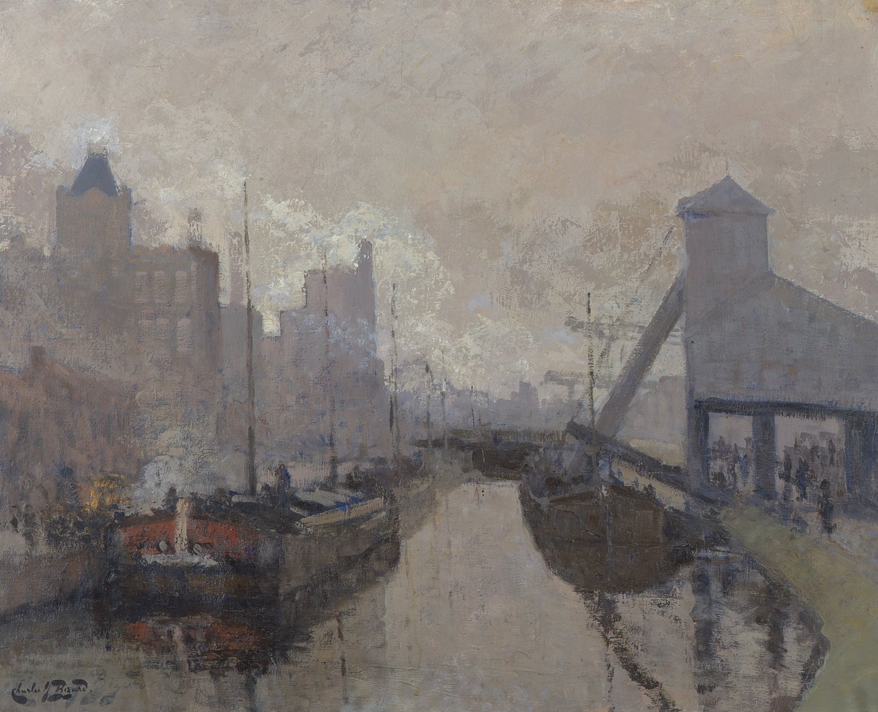 The Canal de Roubaix, c.1910 (oil on canvas) - Charles Henry Bizard