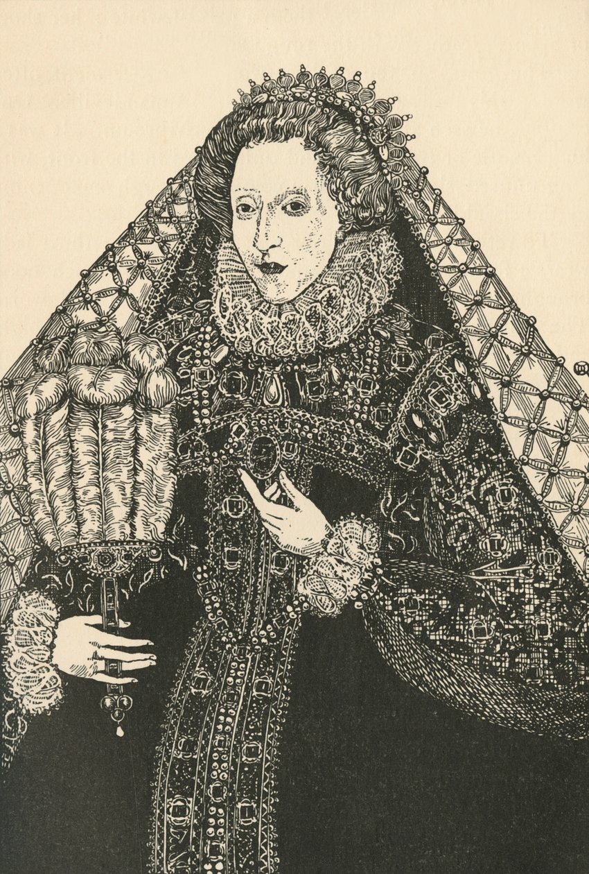 Portrait de la reine Elizabeth, 1931 - Charles Henry Bourne Quennell