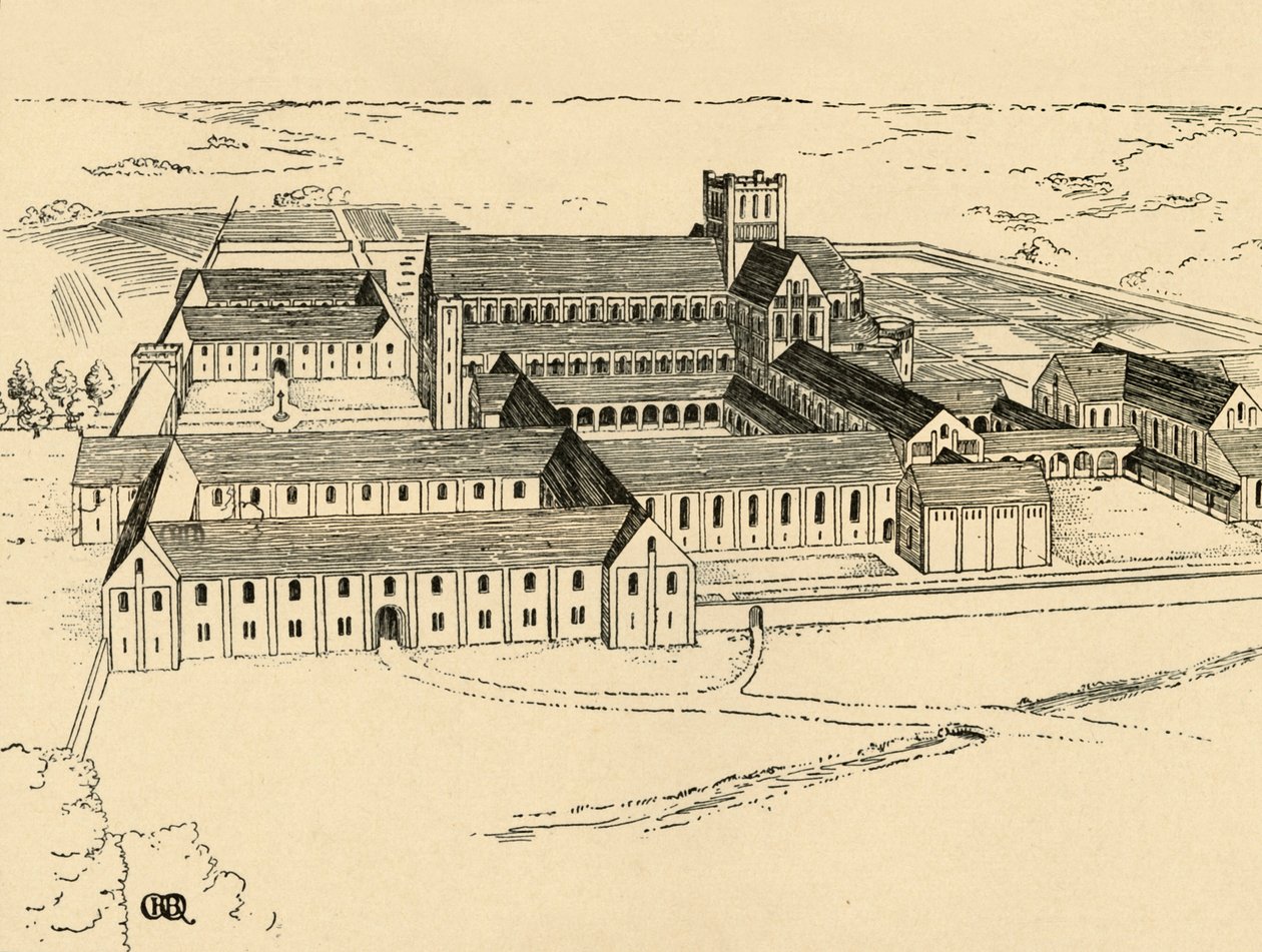 Extérieur du monastère bénédictin, 1931 - Charles Henry Bourne Quennell