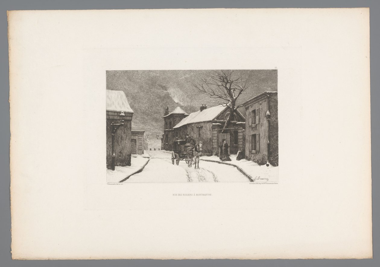 Vue de la Rue des Rosiers à Montmartre - Charles Joseph Beauverie