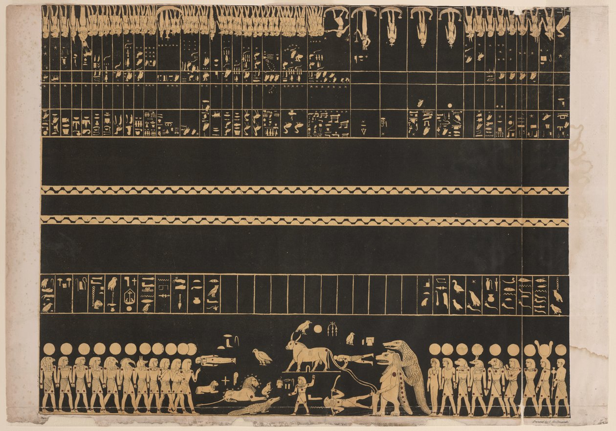 Zodiaque de la tombe de Psammis à Thèbes, Nouvel Empire, illustration de 