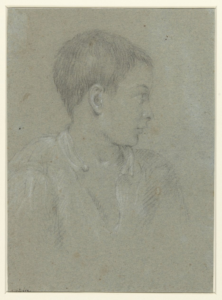 Jeune garçon italien, la tête vers la droite - Charles Joseph Natoire (possibly)