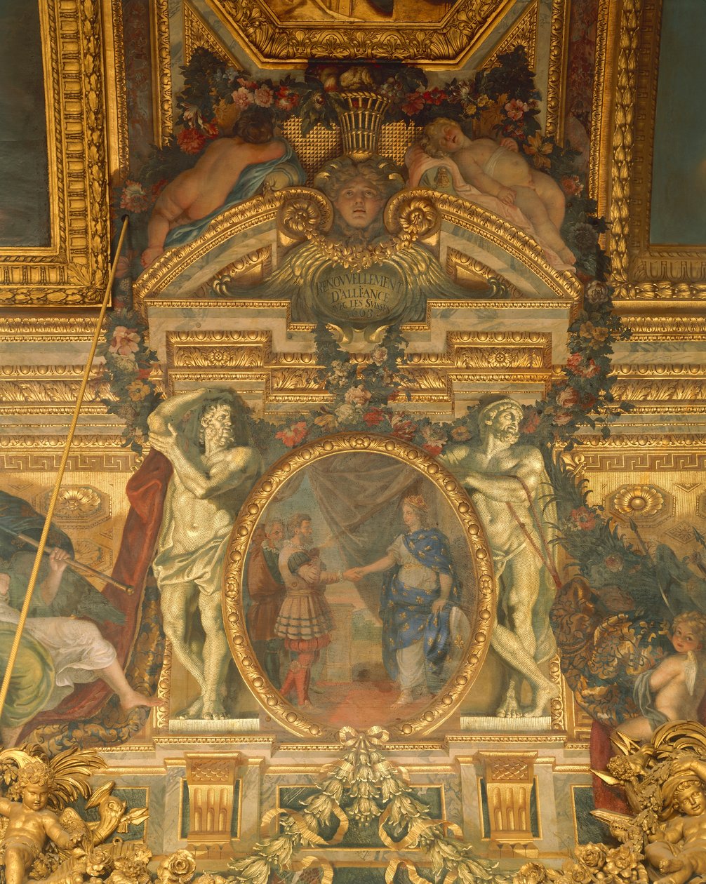 Détail des décorations de la Galerie des Glaces, Palais de Versailles - Charles Le Brun