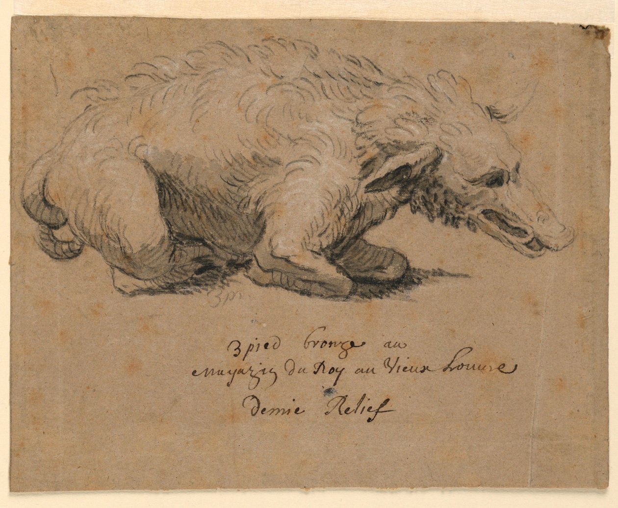 Dessin, fontaine avec sanglier, vers 1670 - Charles Le Brun
