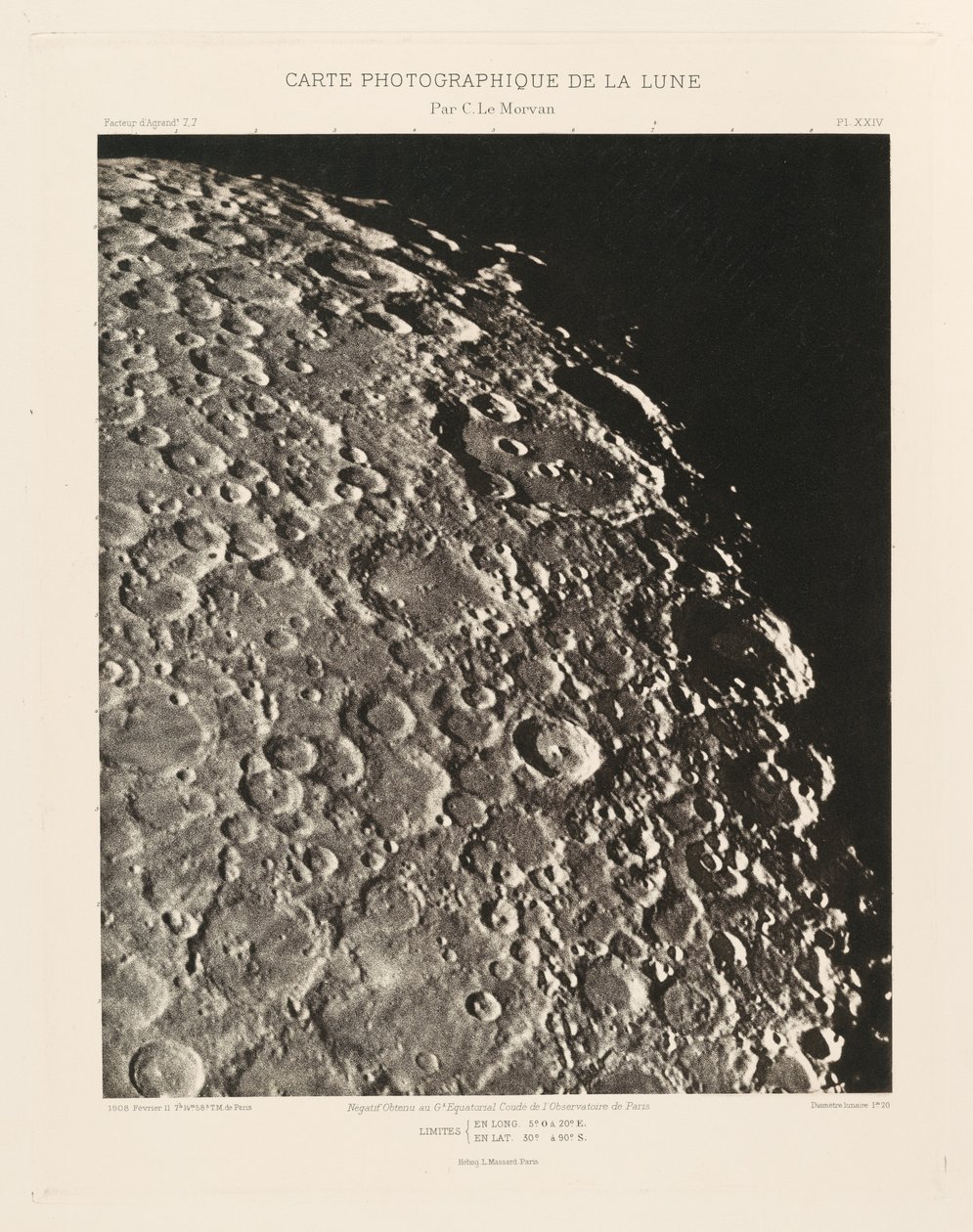 Carte photographique de la lune, planche XXIV (Photographic Chart of the Moon, plate XXIV),11 février - Charles le Morvan