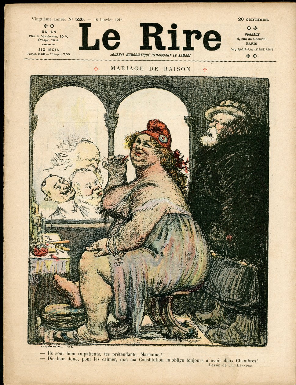 Couverture de "Le Rire", satirique en couleurs - Charles Leandre