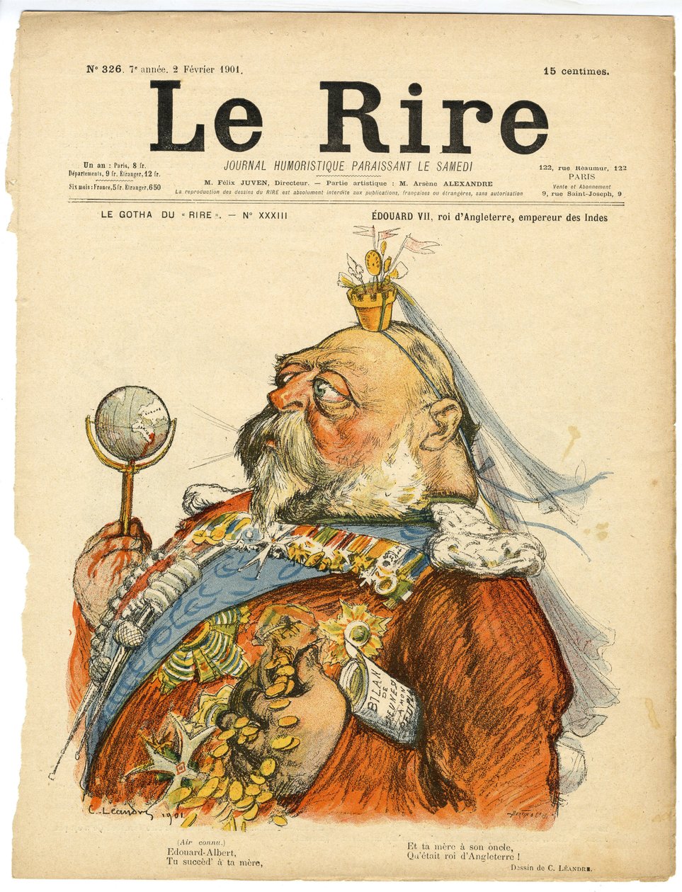 Illustration de Charles Léandre pour la couverture de Le Rire - Charles Leandre