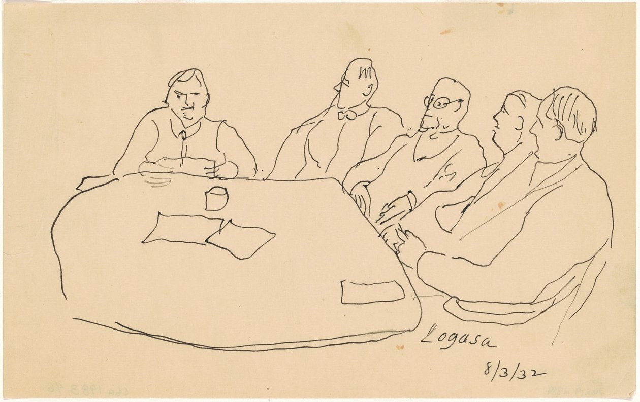 Hommes à une table - Charles Logasa