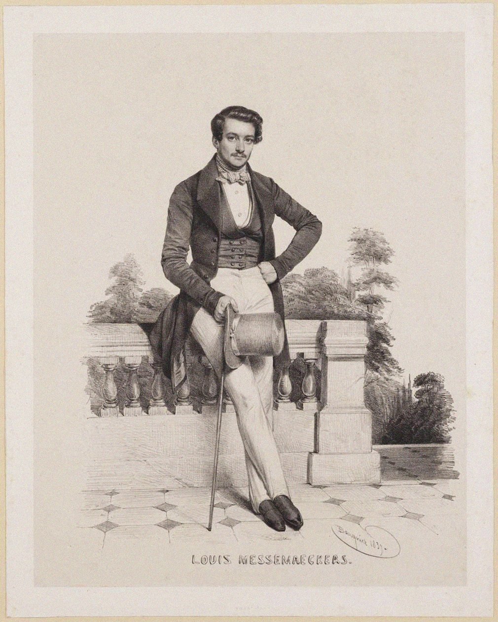 Portrait du compositeur Louis Messemaeckers 1809-1889, 1837 - Charles Louis Baugniet