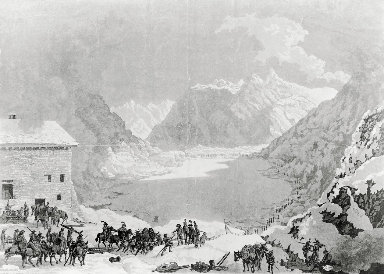 Armée française du Premier Consul Napoléon Bonaparte (1769-1821) au Grand Saint-Bernard, 20 mai - Charles Louis Lucien Muller