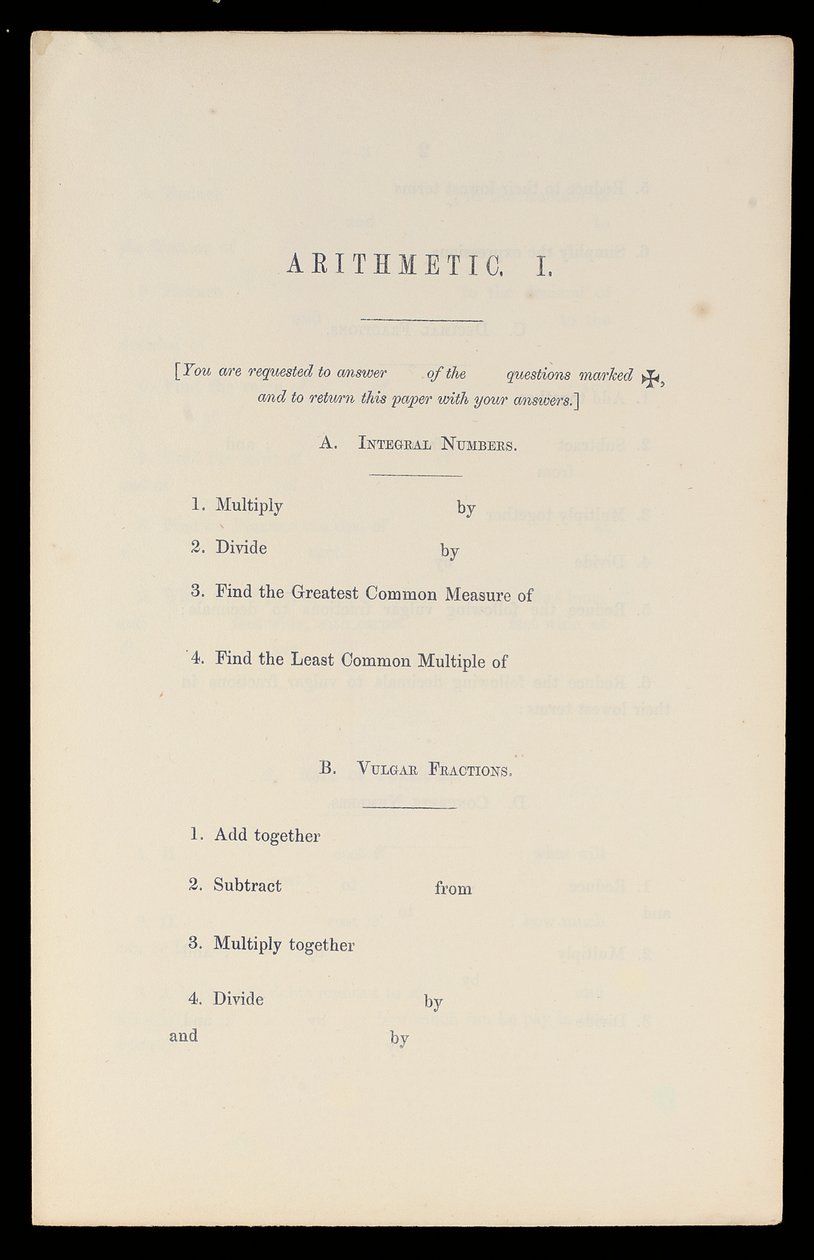 Arithmétique, Oxford University Press, c.1870 - Charles Lutwidge Dodgson