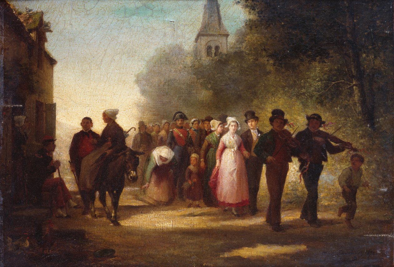 Le mariage villageois, 1872 - Charles Marie Lhuillier
