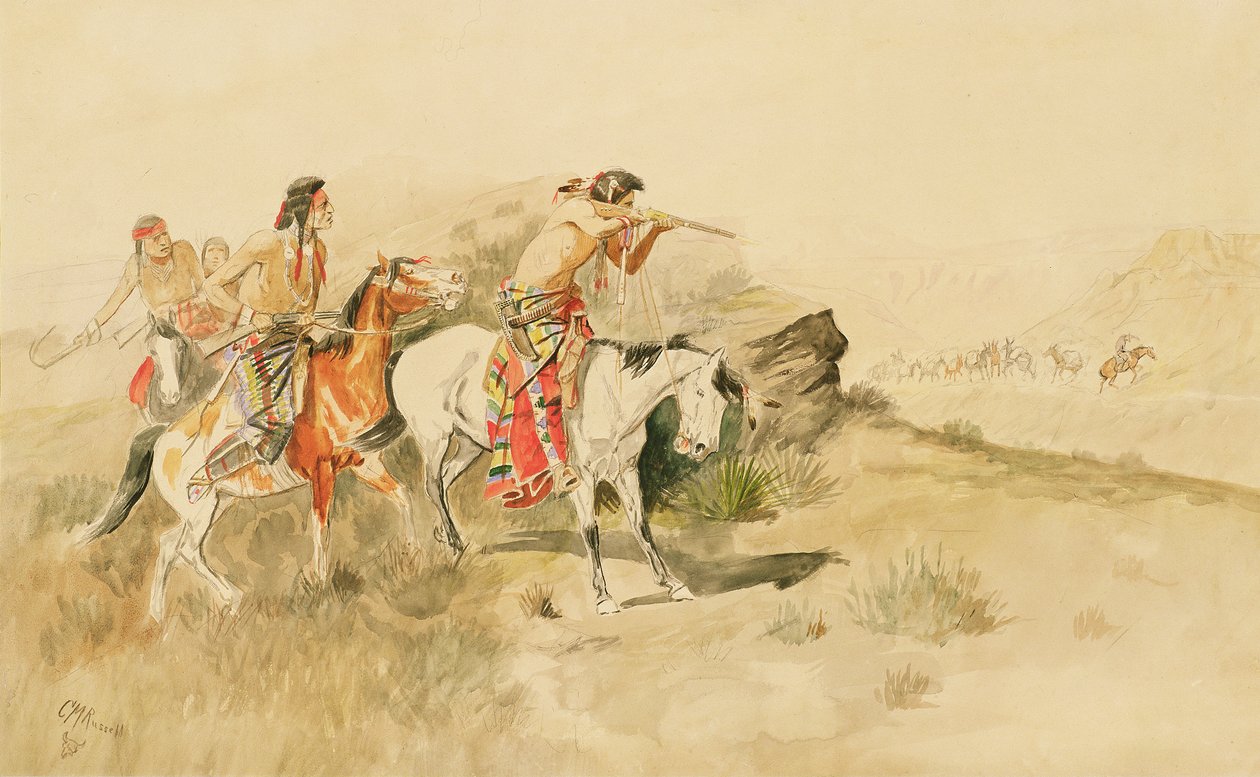 Attaque des muletiers - Charles Marion Russell