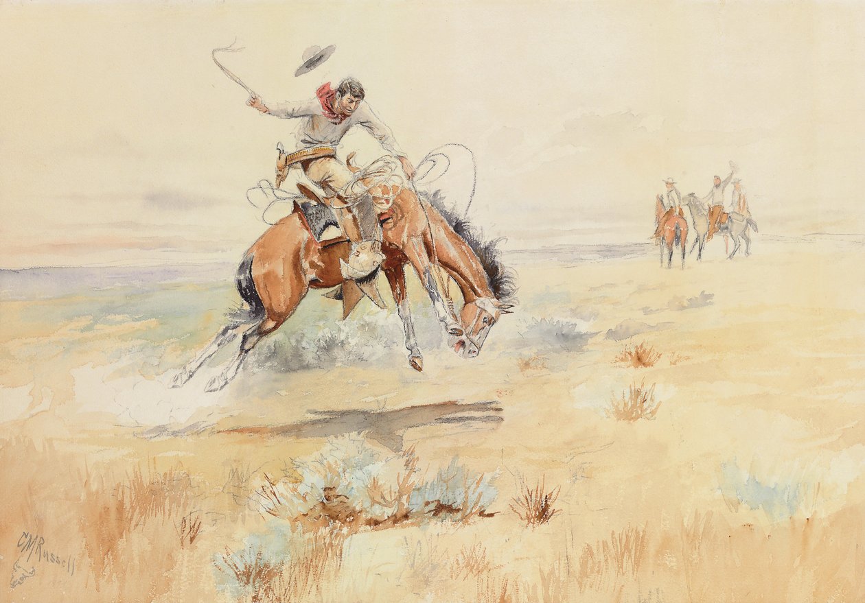 Le Briseur de Bronco, 1894 - Charles Marion Russell