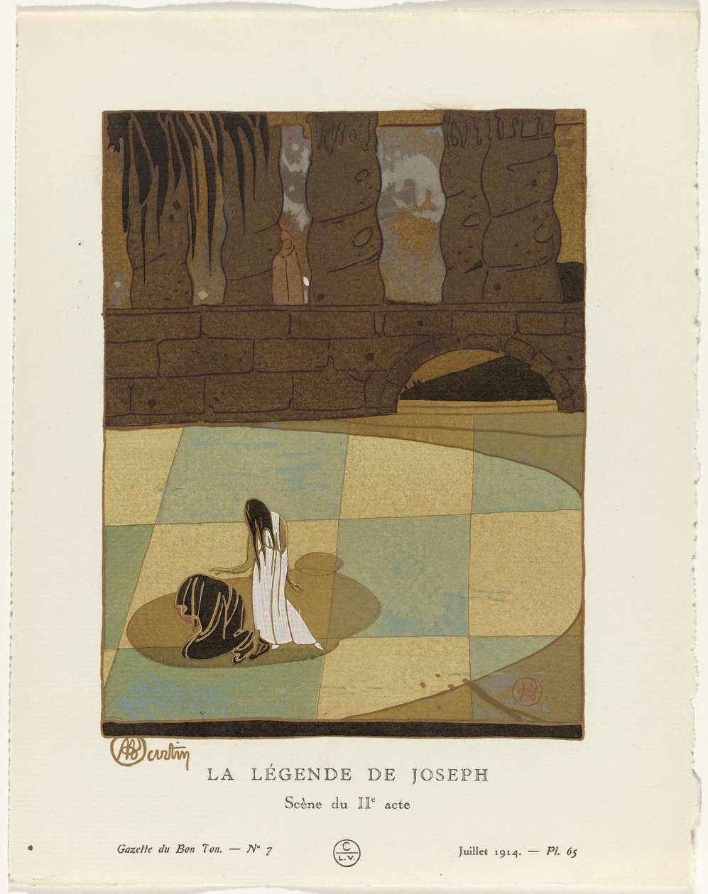 Gazette du Bon Ton, 1914 - No. 7 : La Légende de Joseph / Scène du IIe acte - Charles Martin