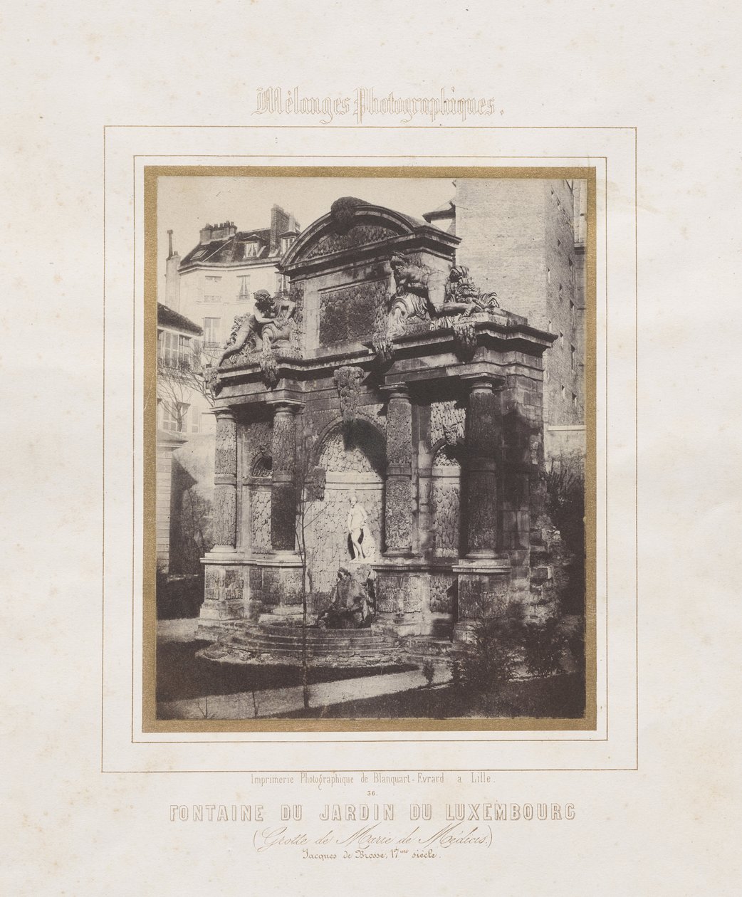 Fontaine du Jardin du Luxembourg (grotte de Marie de Médicis) - Charles Marville