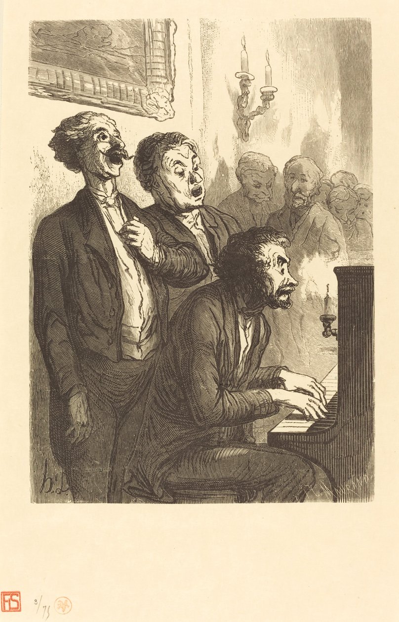 Les chanteurs de salon - Charles Maurand after Honoré Daumier