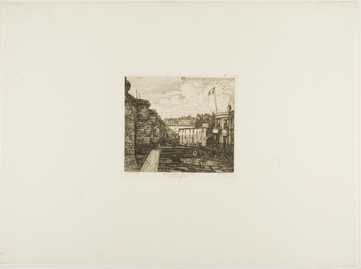 Établissement de bains froids Chevrier, Paris - Charles Meryon