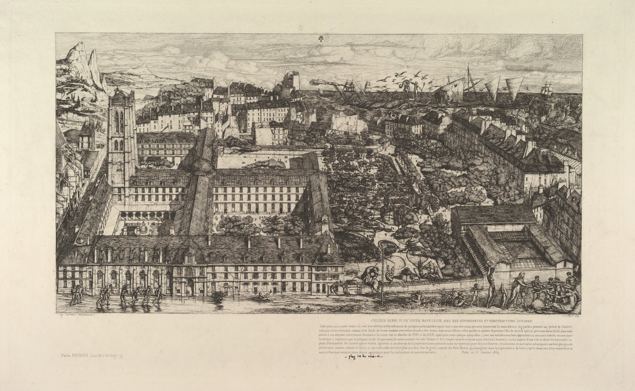 Collège Henri IV ou Lycée Napoléon, 1863-64 - Charles Meryon