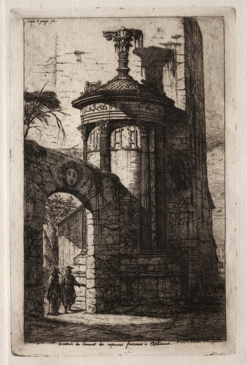 Entrée du couvent des Capucins français à Athènes - Charles Meryon