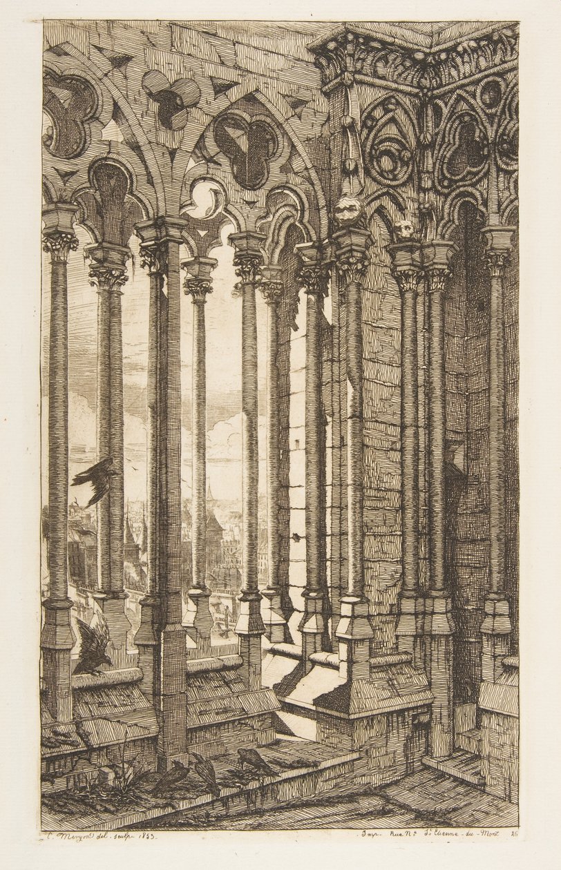 Gallery, Nôtre-Dame Cathedral, Paris - Charles Meryon