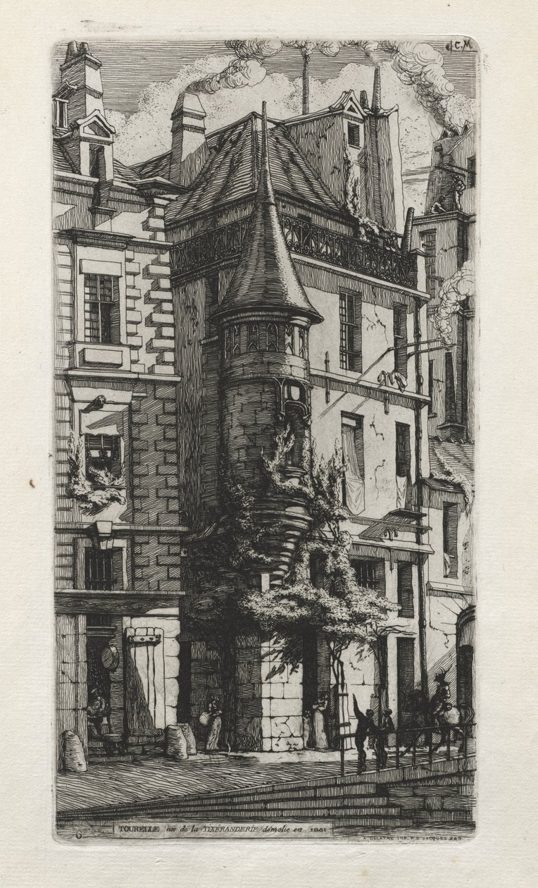 Maison avec une tourelle, rue de la Tixeranderie, Paris - Charles Meryon