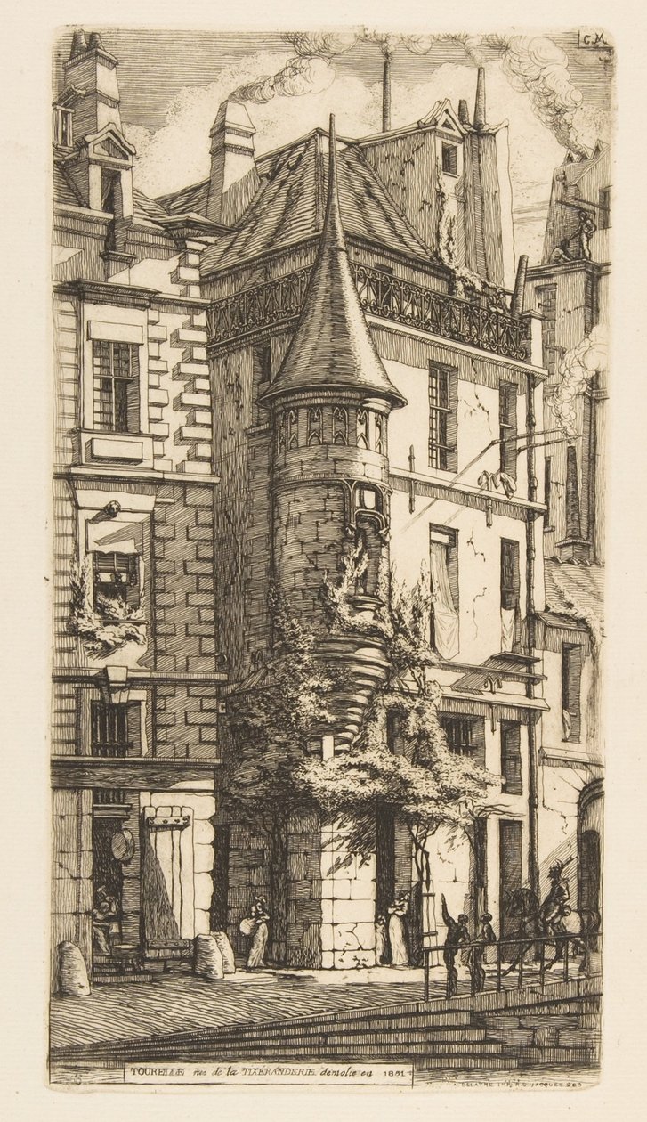Maison avec tourelle, rue de la Tixéranderie, Paris - Charles Meryon