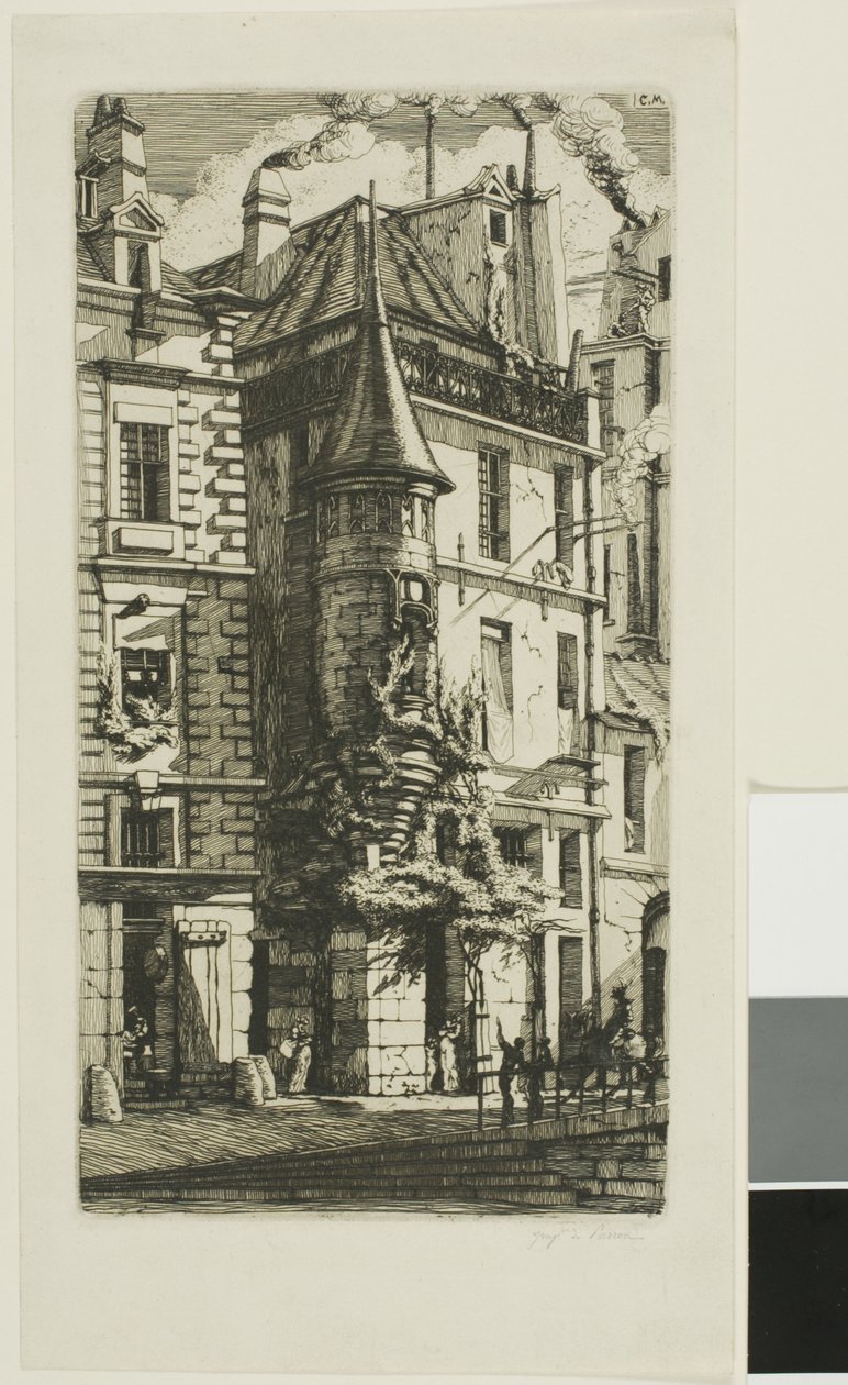 Maison avec une tourelle, rue de la Tixeranderie, Paris - Charles Meryon