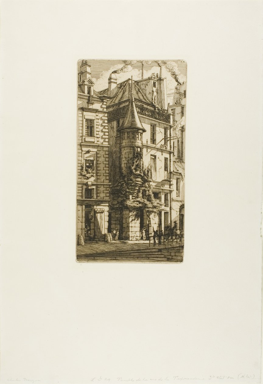 Maison avec une tourelle, rue de la Tixeranderie, Paris - Charles Meryon