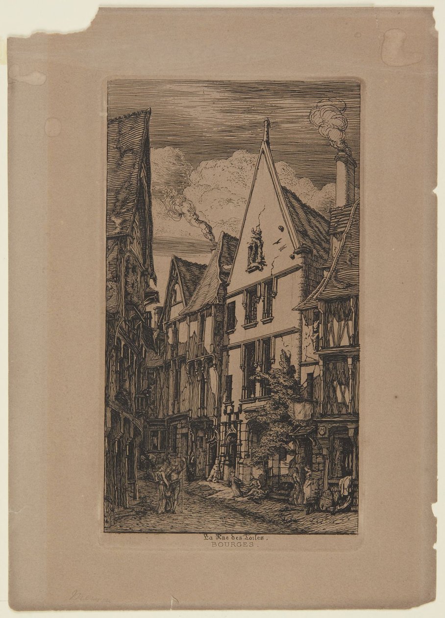 La Rue des Toiles, Bourges - 1853 - Charles Meryon