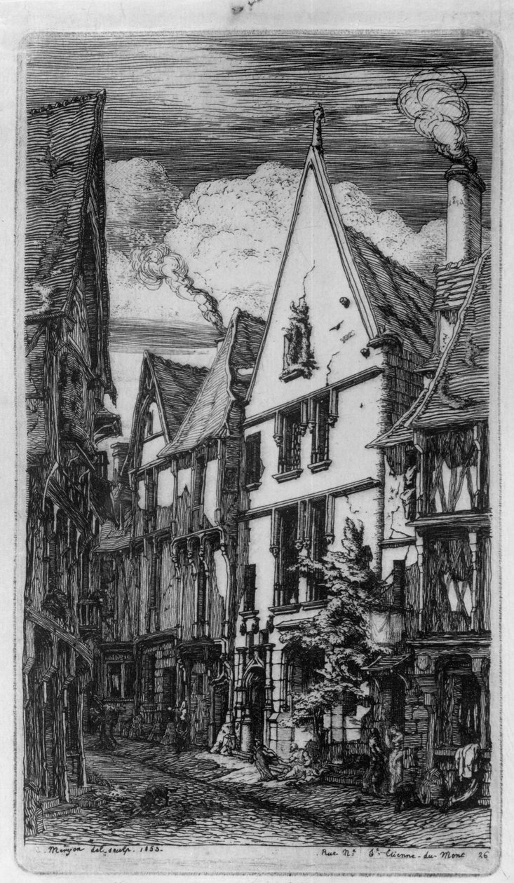 La Rue des Toiles a Bourges - Charles Meryon