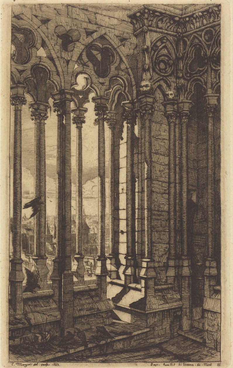 La galerie Notre-Dame, Paris (The Gallery of Notre Dame, Paris) - Charles Meryon