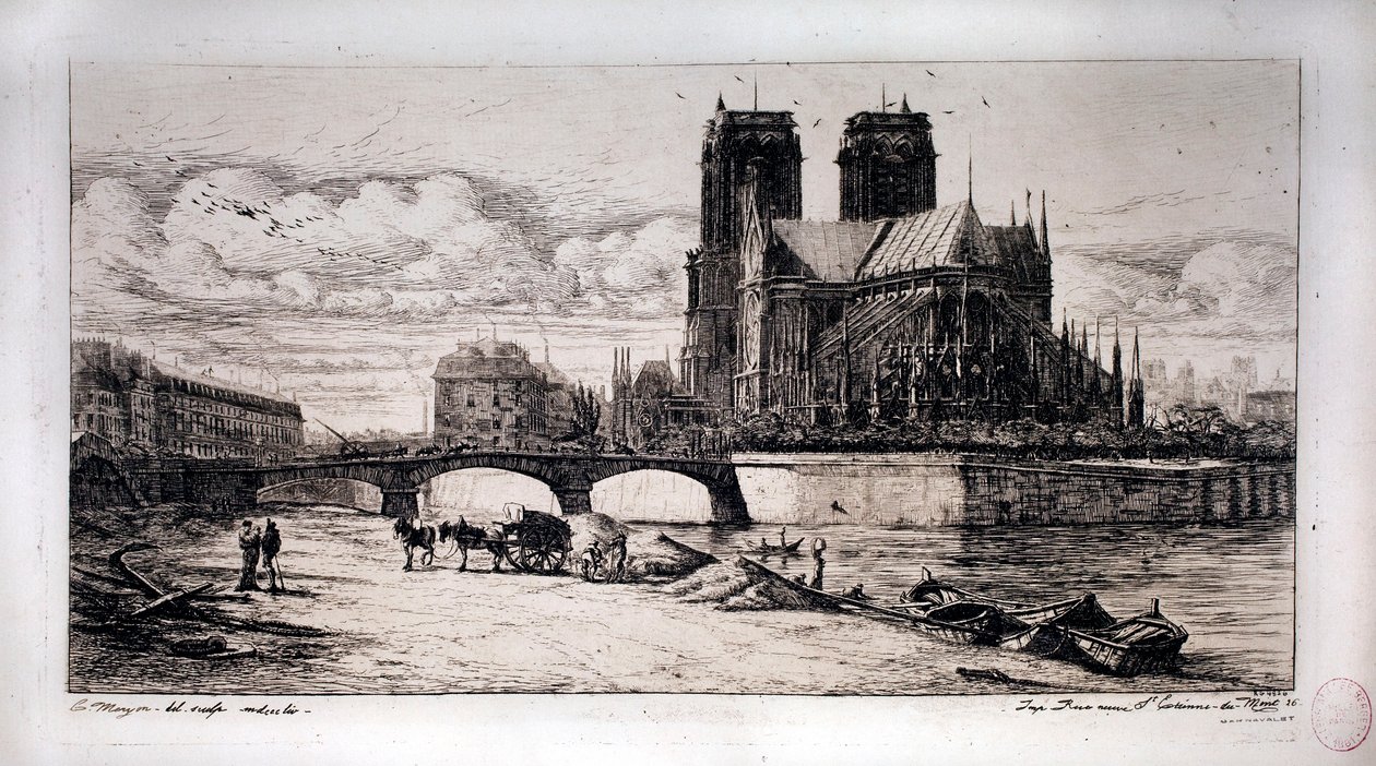 Notre-Dame, der Chor und die Brücke der Erzdiözese - Charles Meryon