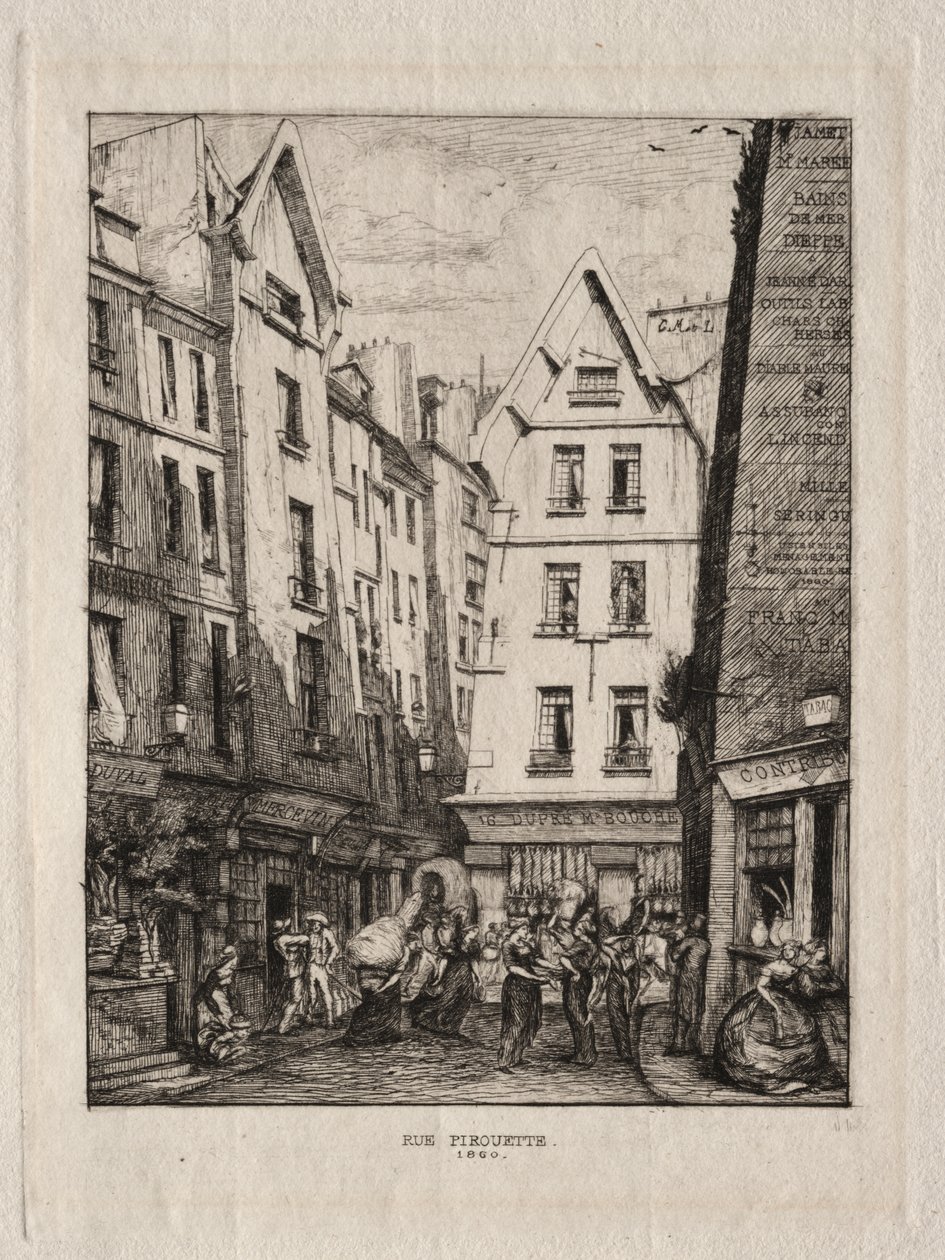 Rue Pirouette, près des Halles, Paris - Charles Meryon