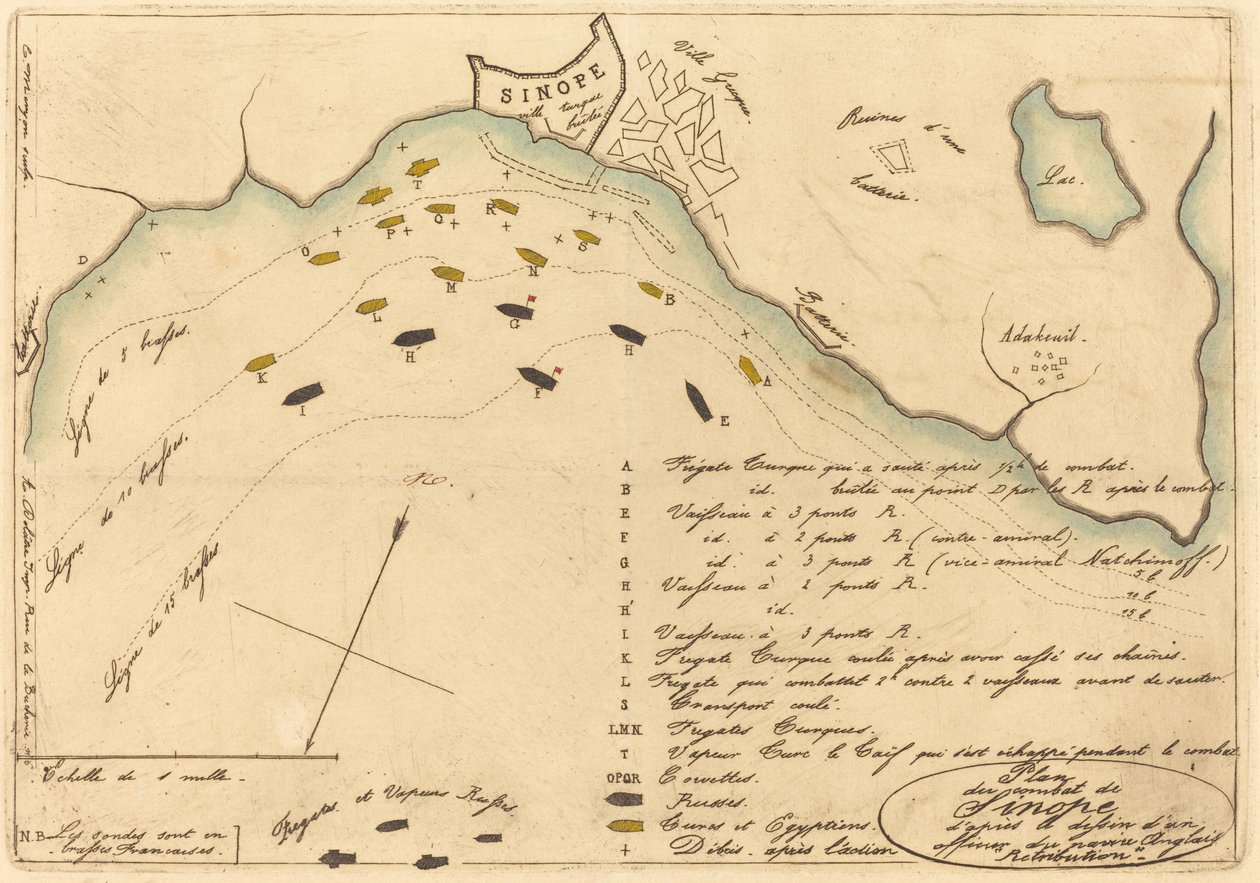 Plan du Combat de Sinope - Charles Meryon