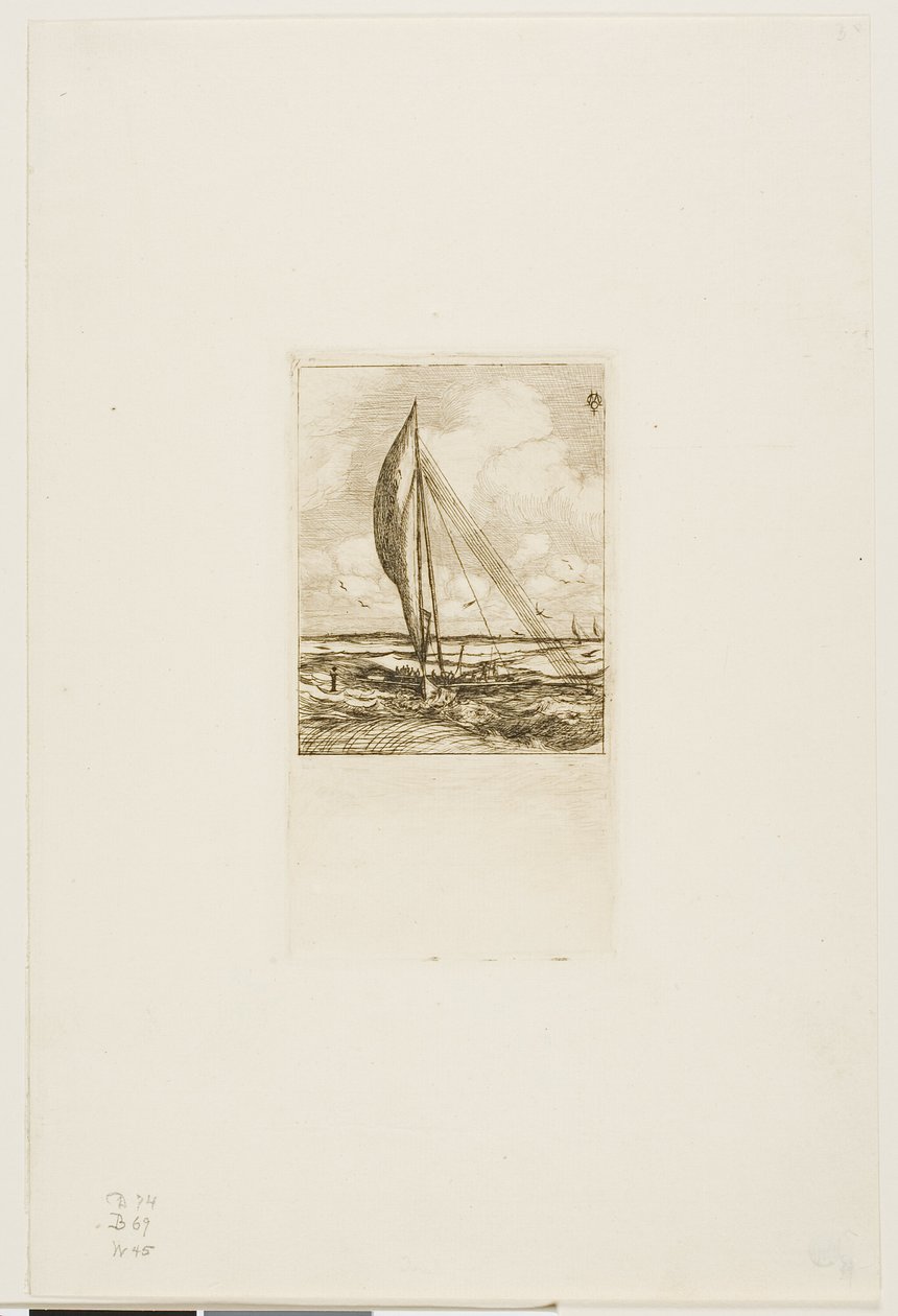 Proa à voile rapide, archipel de Mulgrave, Océanie - Charles Meryon