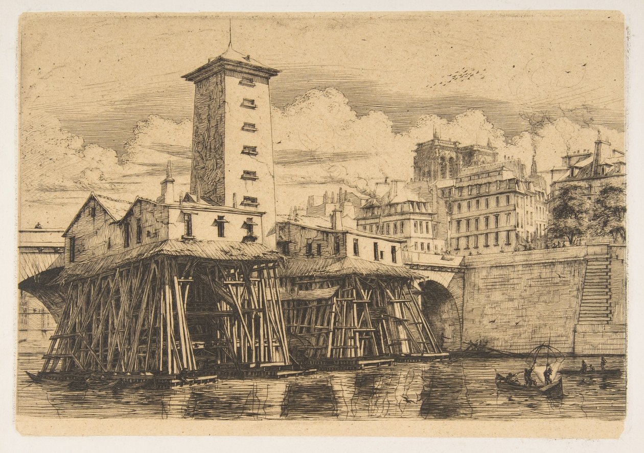 The Nôtre-Dame Pump, Paris - Charles Meryon