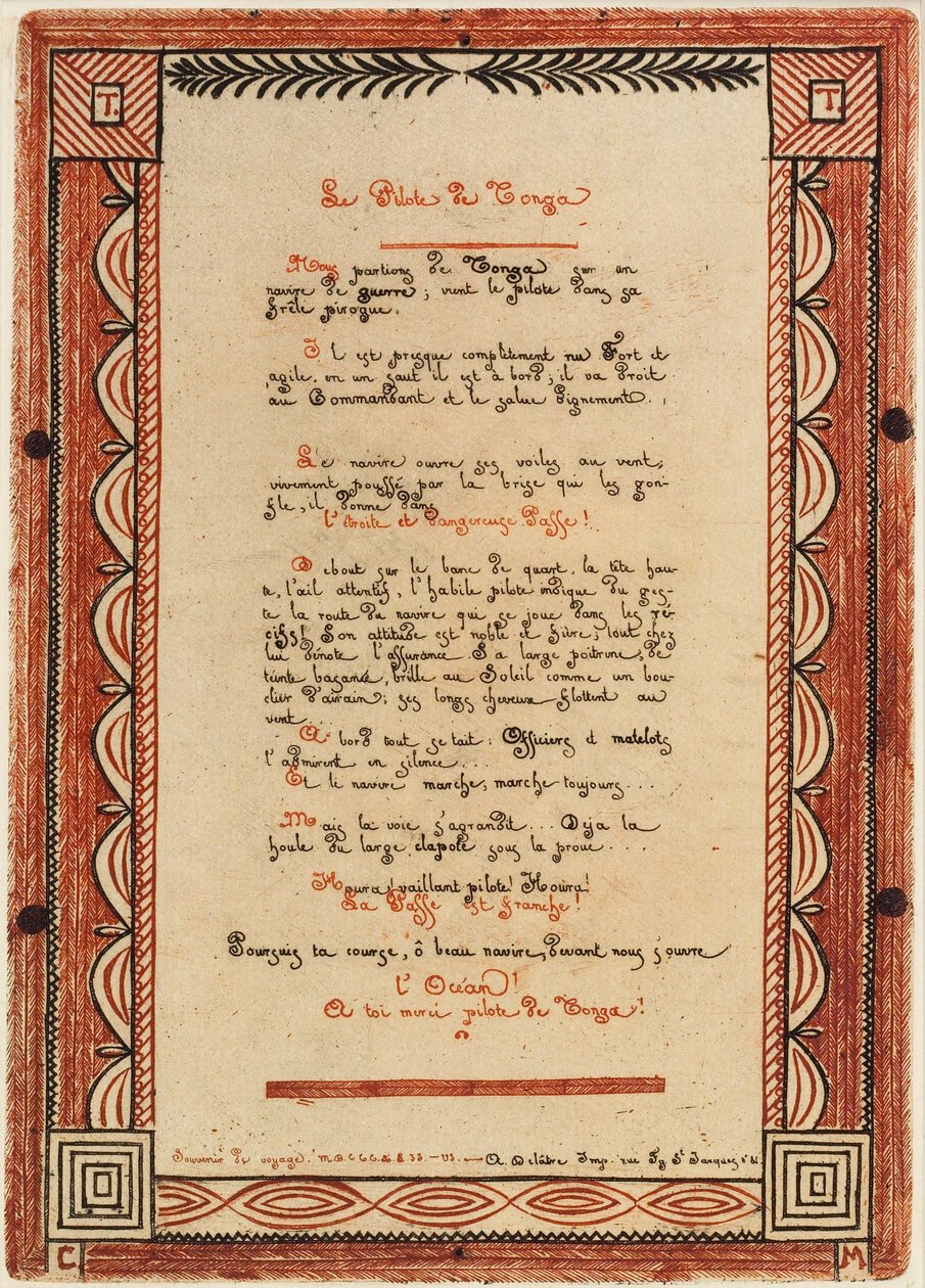 Der Tonga-Pilot (Seite aus vorgeschlagenen Neuseeland-Radierungen) - Charles Meryon