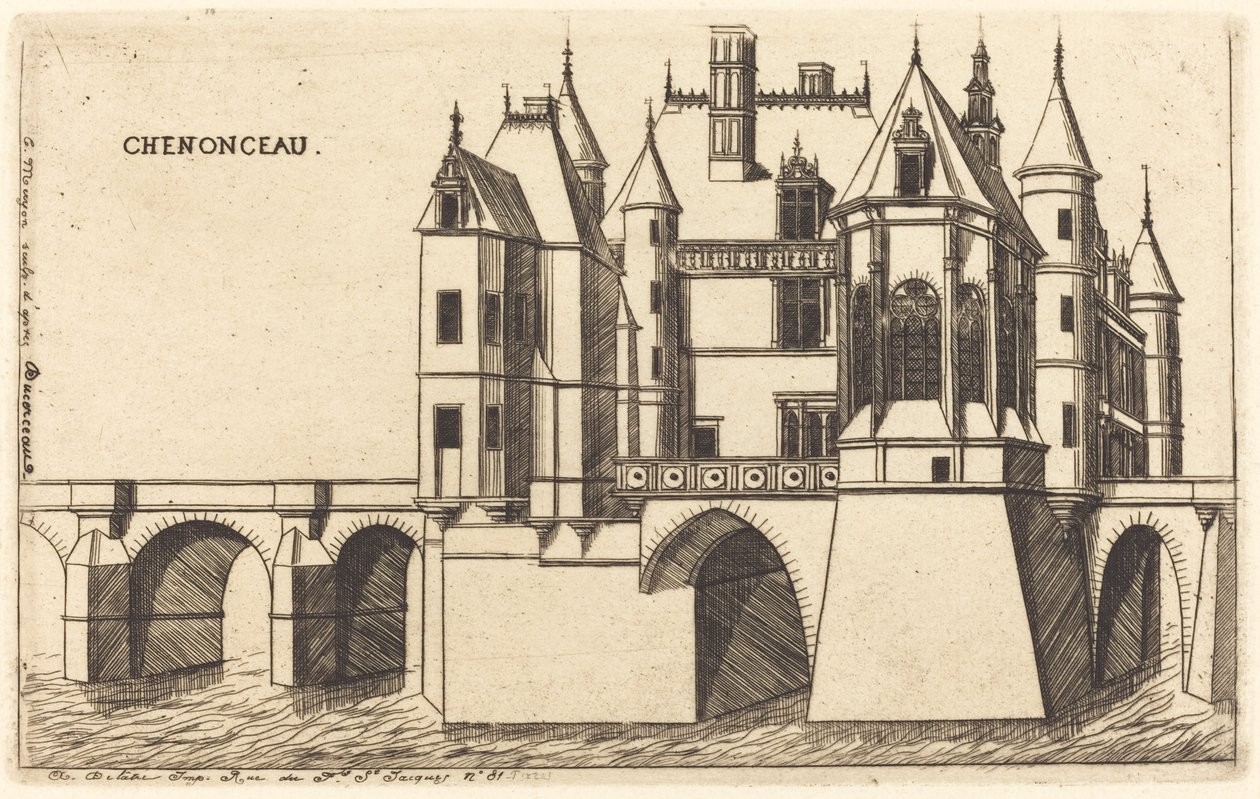 Château de Chenonceau, 2e planche - Charles Meryon after Jacques Androuet Ducerceau I