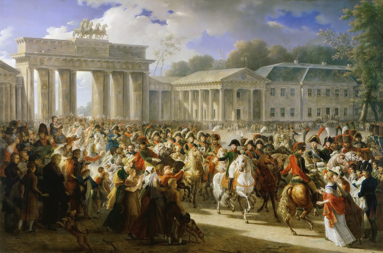 French: Entrée de Napoléon à Berlin. 27 octobre 1806 Entry of Napoleon I into Berlin, 27th October 1806 - Charles Meynier