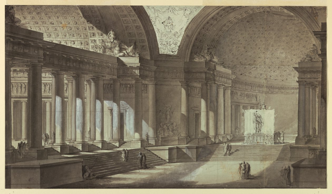 Fantaisie architecturale : Intérieur du temple d