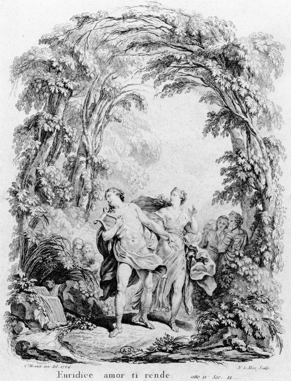 Orphée conduisant Eurydice hors des enfers, illustration pour l
