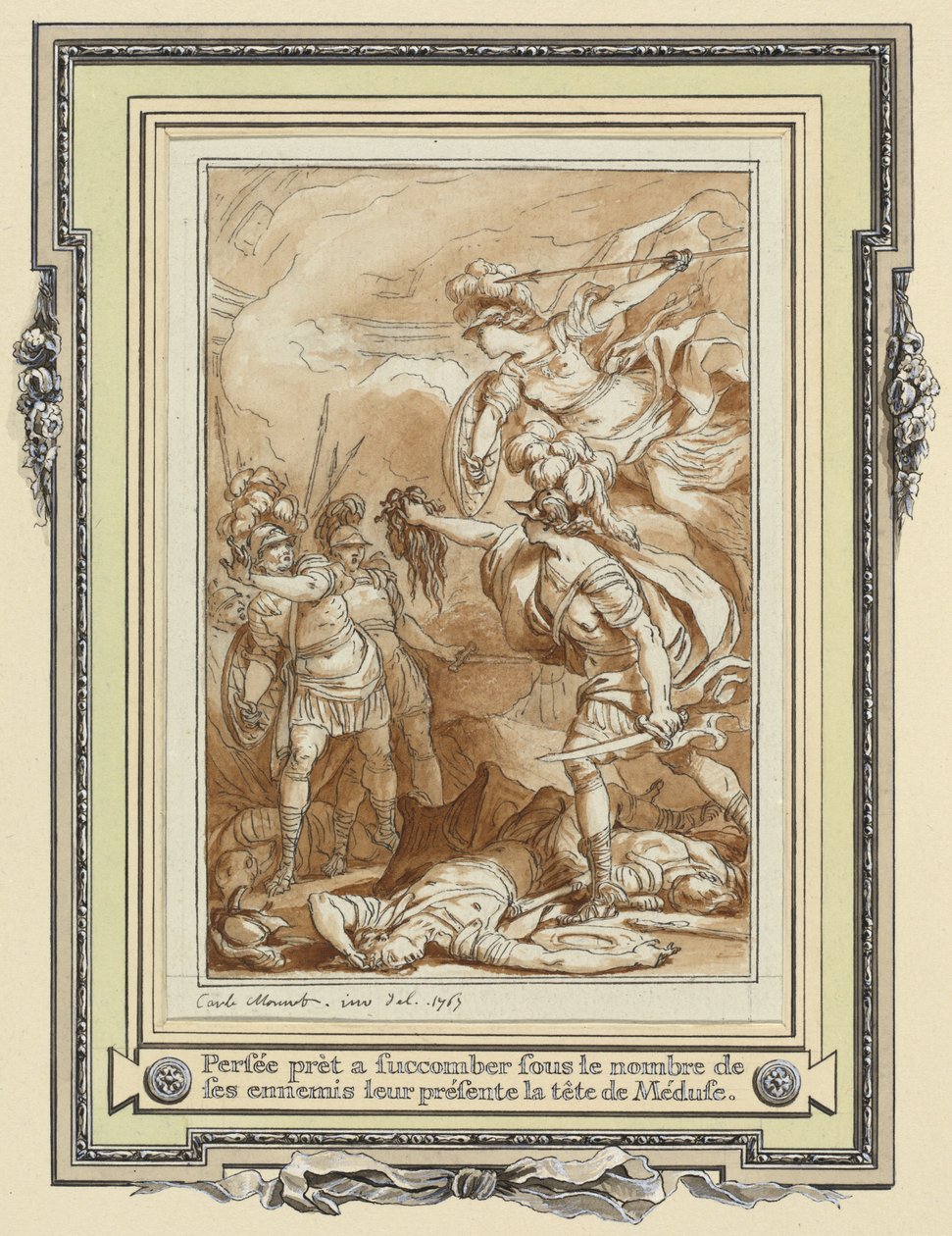 Persée Transformant Phinée en Pierre avec la Tête de Méduse - Charles Monnet
