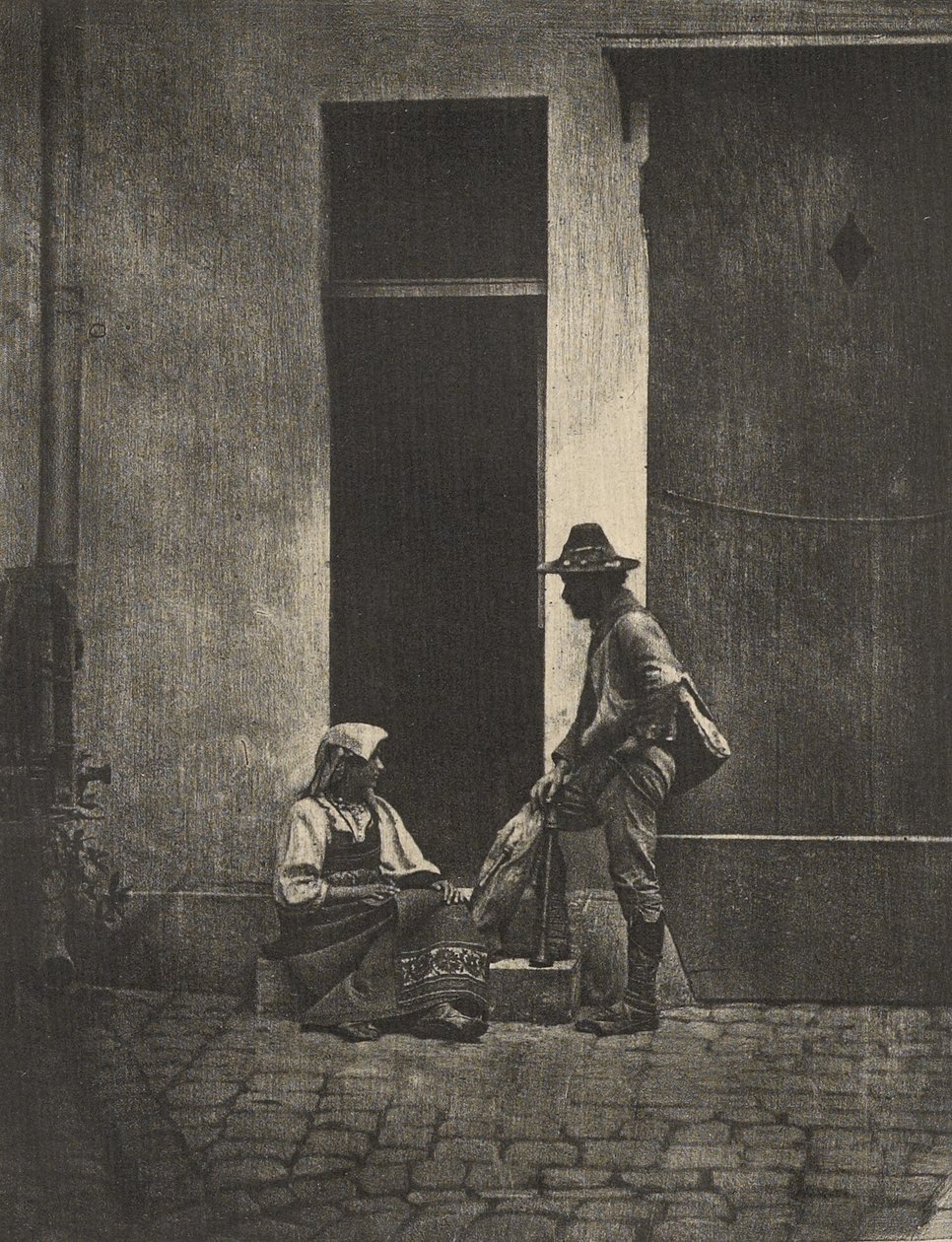 [Pifferari rentrant au logis] - Charles Nègre