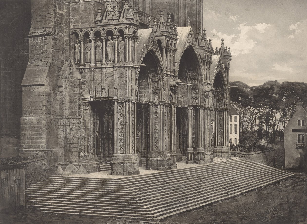 Planche XII Cathédrale de Chartres, Portique du Midi Planche XII Cathédrale de Chartres..., 1855 - Charles Nègre