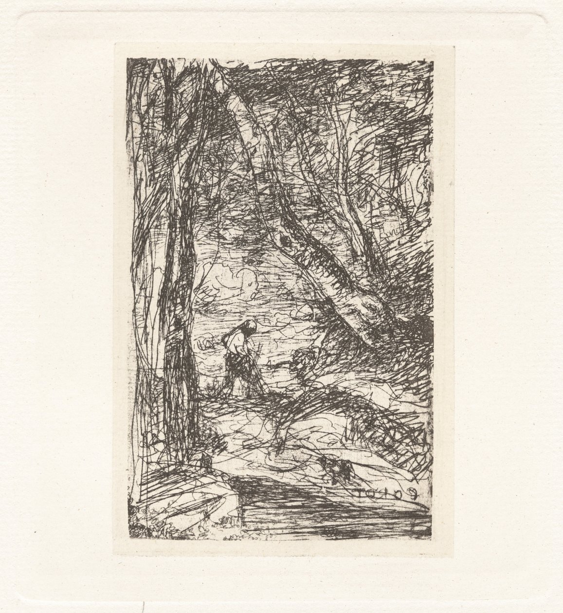 Planche XI - Le Bûcheron,vers 1857 (estampe) - Charles Nègre