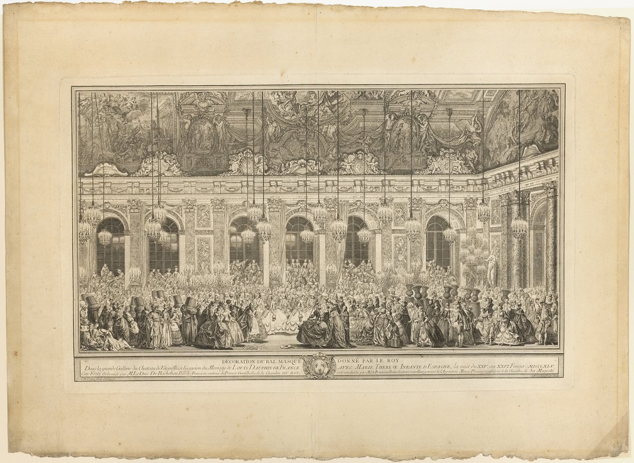 Décoration pour un bal masqué donné par le roi - Charles Nicolas Cochin I