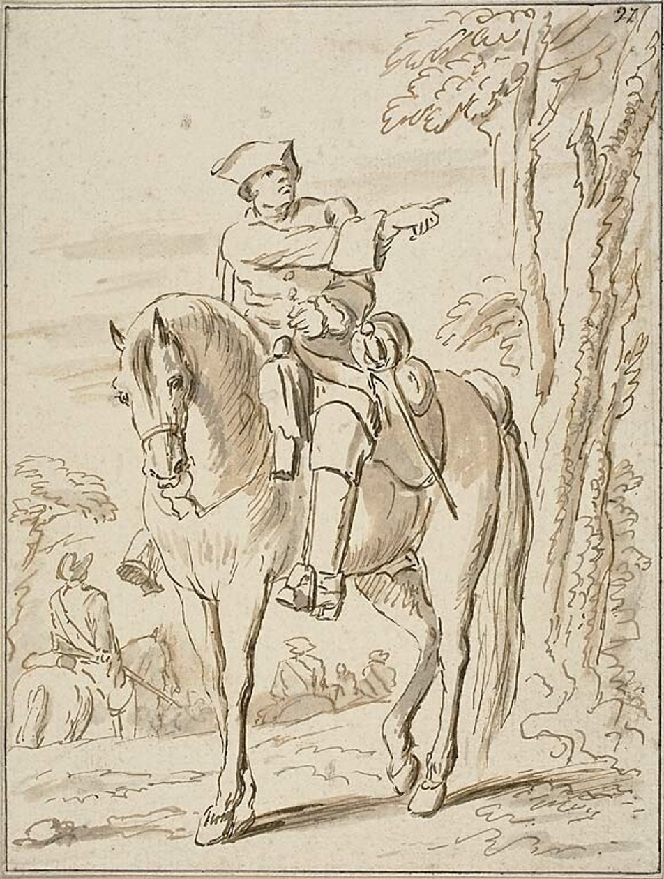 Pointage équestre à gauche - Charles Parrocel
