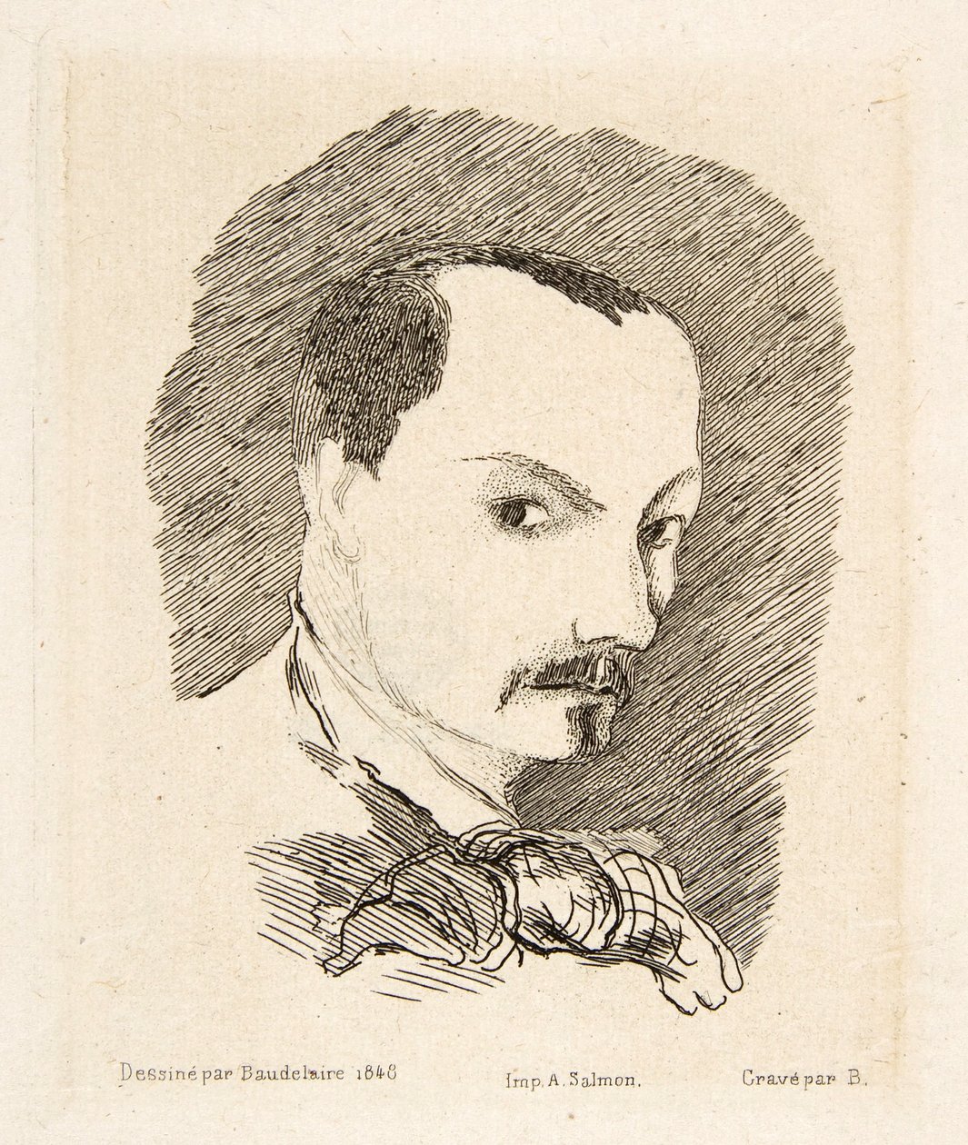 Autoportrait de Charles Baudelaire, pub. 1869 (eau-forte) - Charles Pierre Baudelaire
